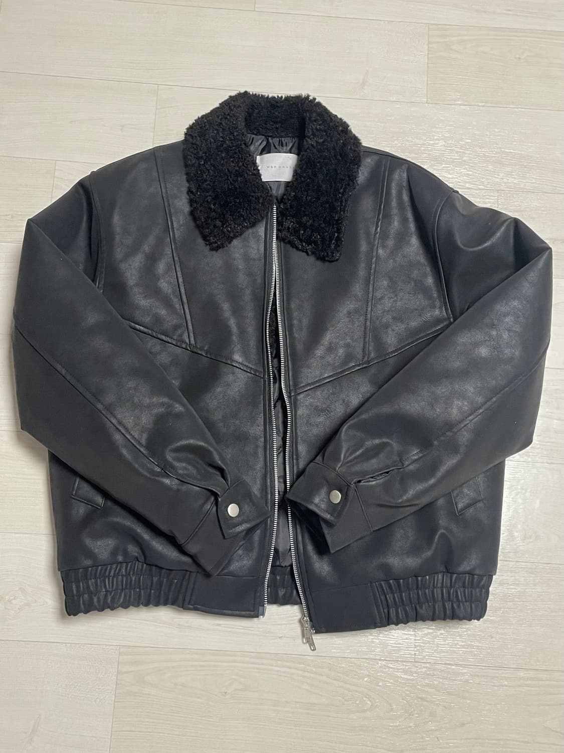 W&P 비건레더 무스탕 블랙 상품이미지3