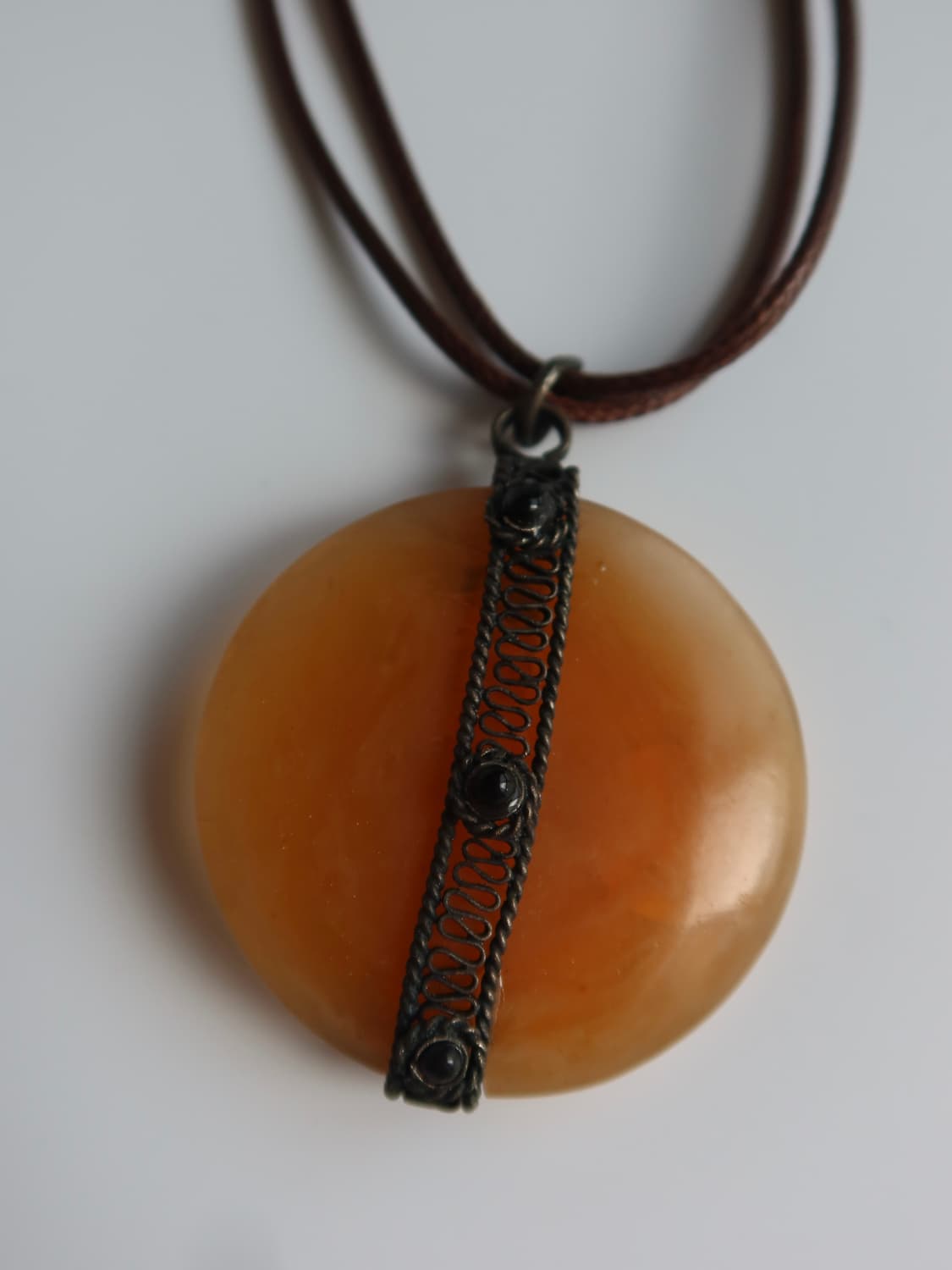vintage amber glass pendant necklace 상품이미지4
