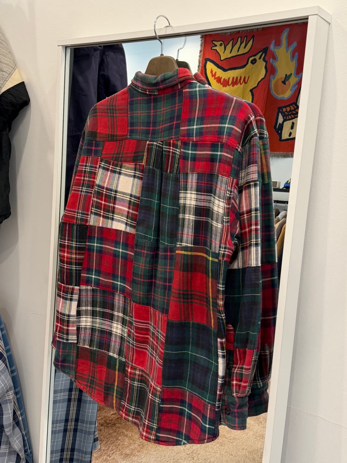 90s J.crew 제이크루 플란넬 퀼티드 패치워크 셔츠 상품이미지5