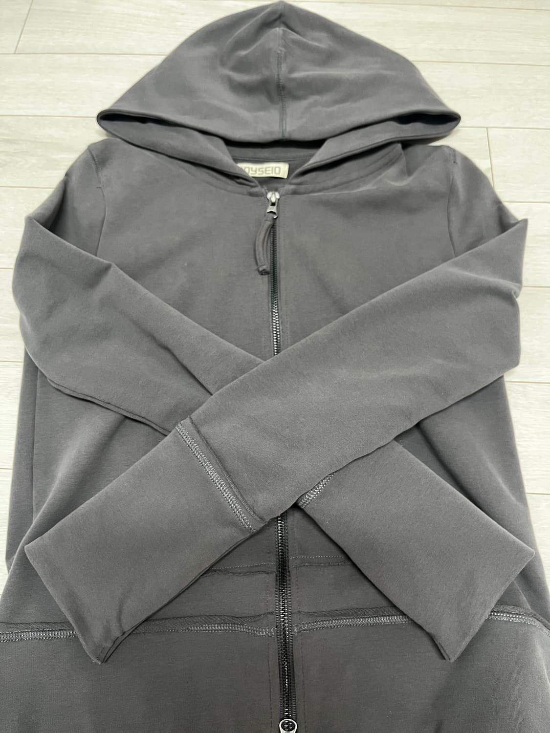 STITCH HOOD ZIP-UP CHARCOAL 상품이미지3