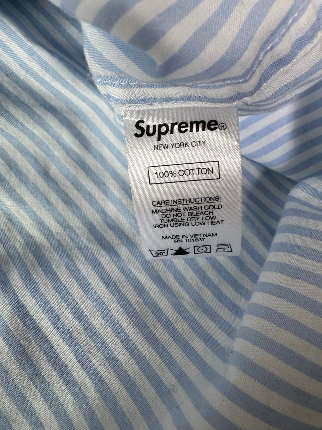 슈프림 이기팝 스트라이프 반팔 셔츠 M 상품이미지5