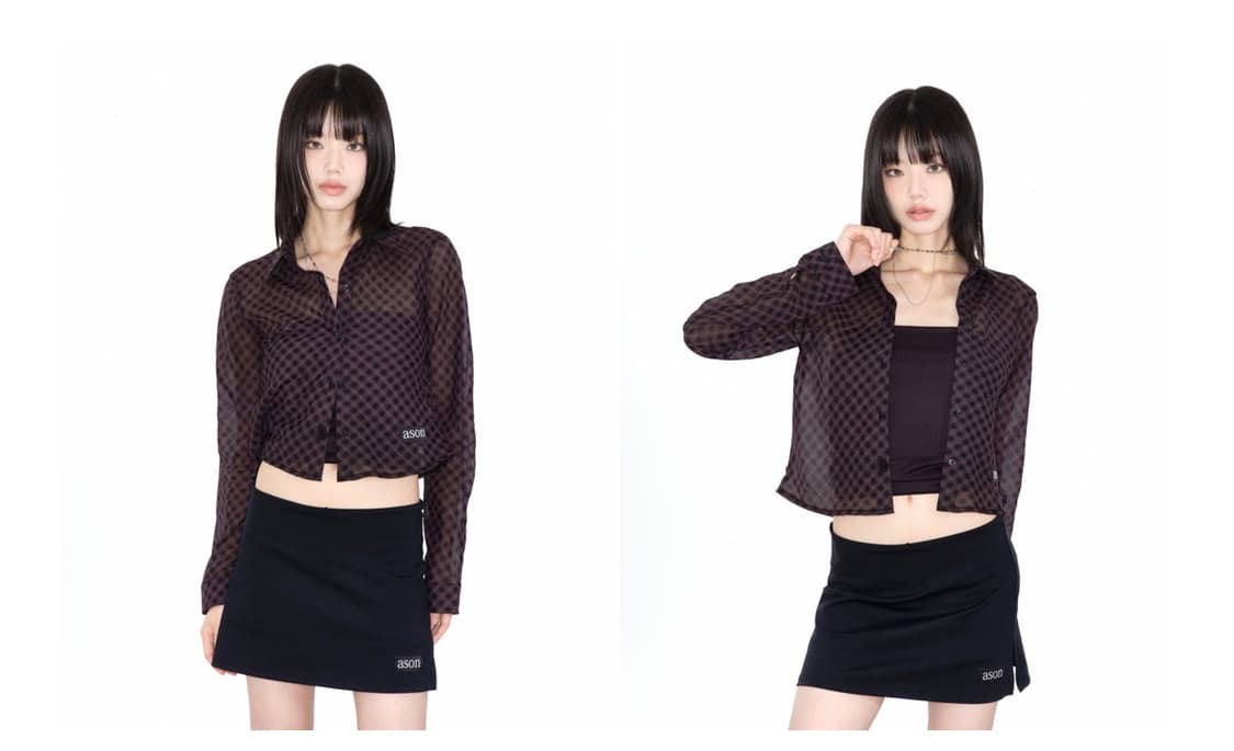 애즈온 MARTINI SEE-THROUGH SHIRT BLACK 상품이미지3