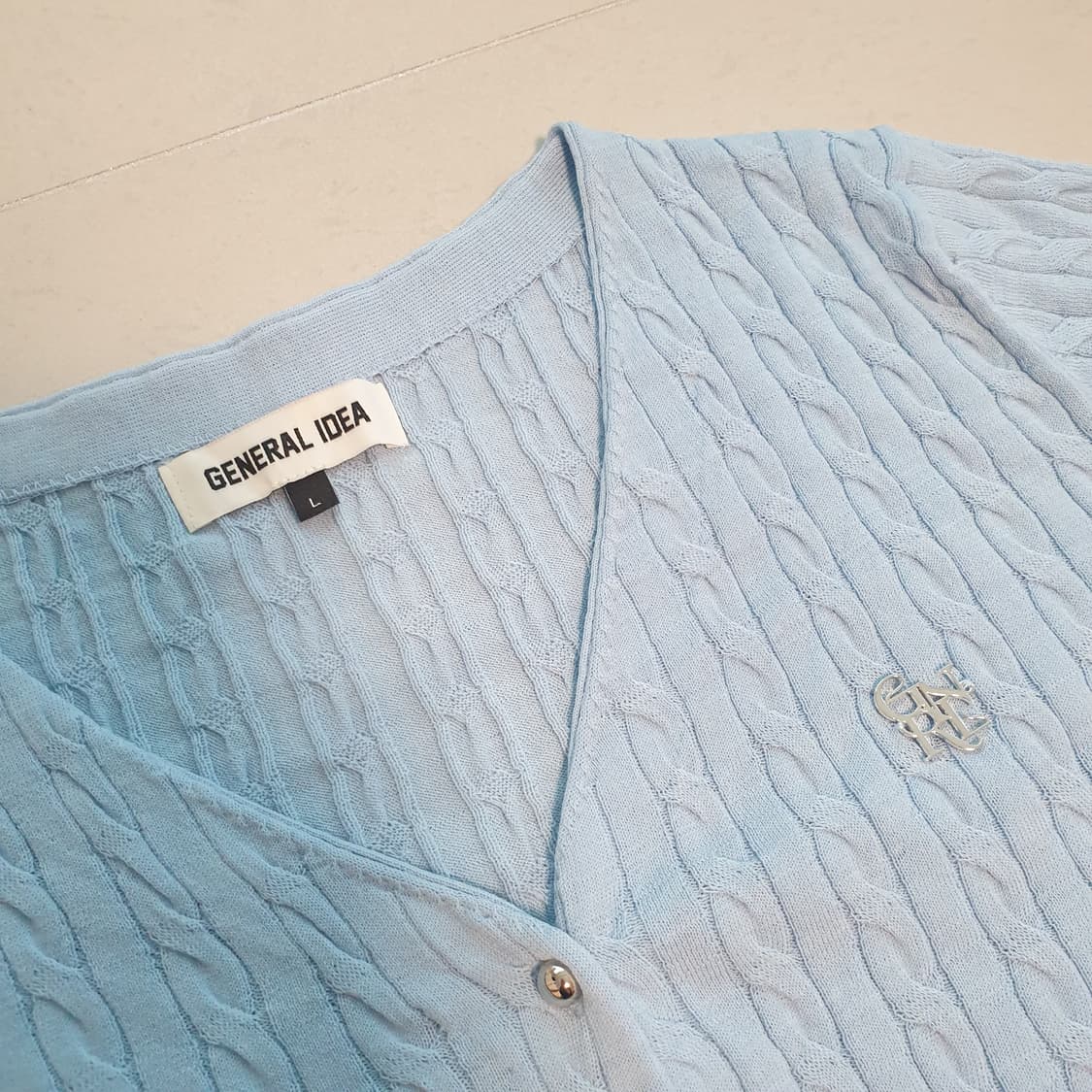 제네럴아이디어 케이블 반팔가디건 상품이미지6