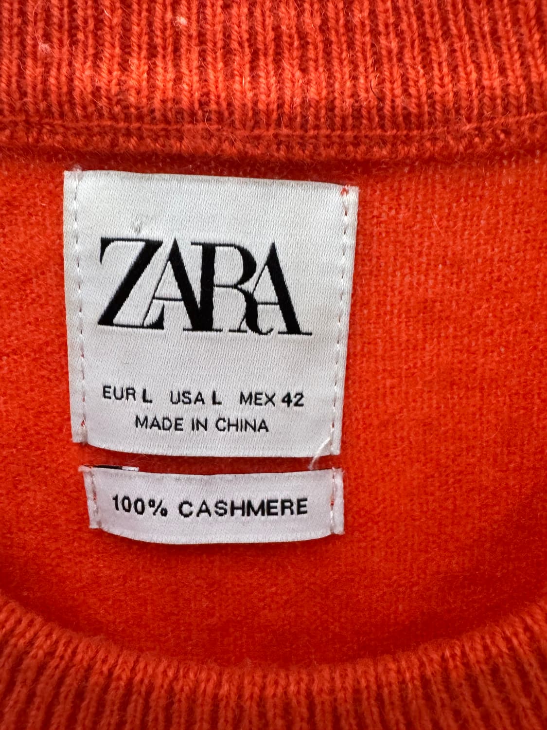 자라 캐시미어 100 니트 오렌지 L 상품이미지3