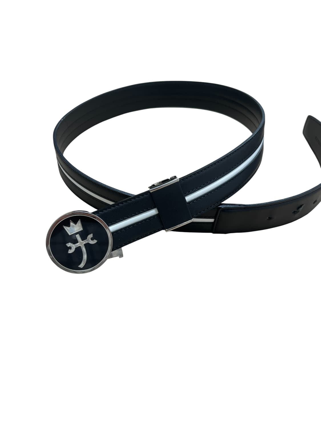 Castelbajac 크라운 엠블럼 라운드 버클 레더 벨트 상품이미지1