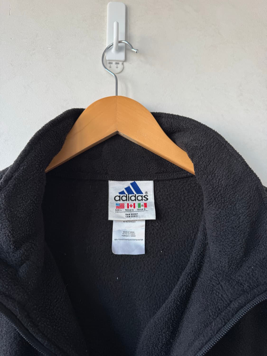 90s 아디다스 센터 로고 후리스 반집업 상품이미지5