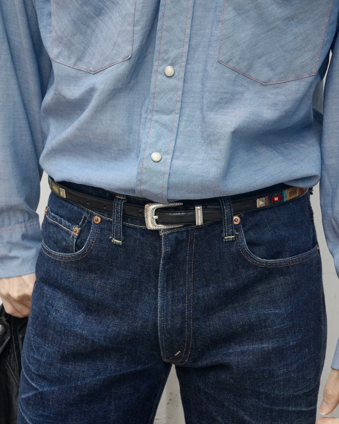 빈티지 사우스웨스턴 비드 레더 벨트 상품이미지5