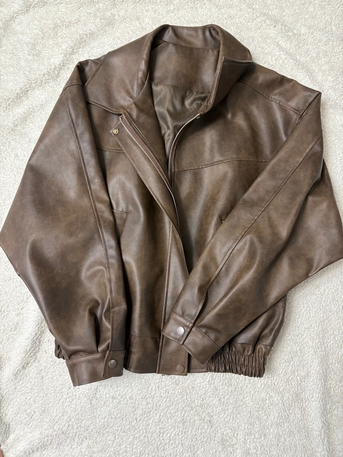 브라운 워싱 가죽자켓 상품이미지1