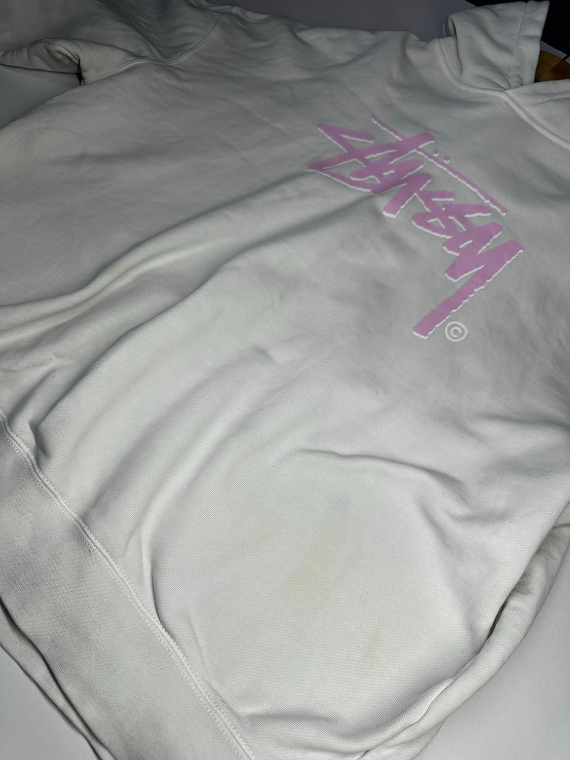 스투시 화이트 핑크 로고 후드티 상품이미지4