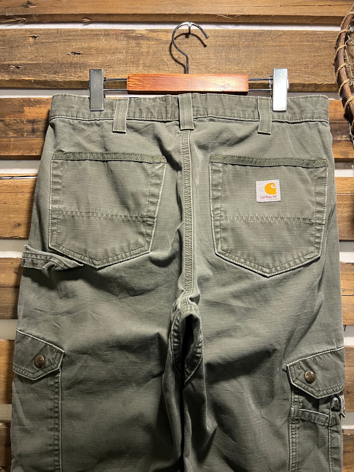 [32]칼하트 USA 모스그린 립스탑 더블니 워크 카고 팬츠 상품이미지7