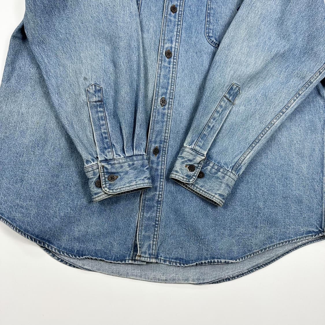 버버리힐즈 폴로클럽 빈티지 워시드 데님 셔츠 (L) 상품이미지4