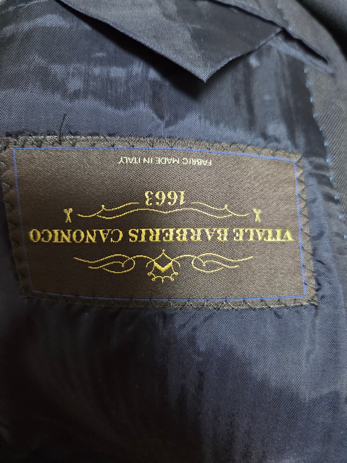 타임옴므 네이비 수트 세트 100 사이즈 (이태리 까노니꼬 울 100%) 상품이미지4