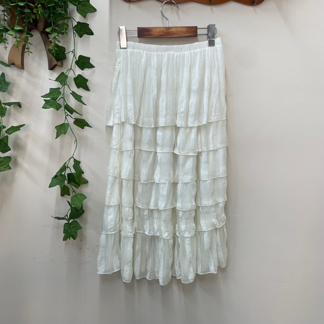 화이트 캉캉 모리 포레스트 숲 여리 엔젤 페어리 롱스커트 🏠 상품이미지4