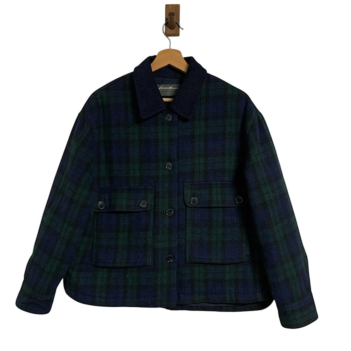 에디바우어 여성 블랙와치 체크 워크자켓 L 상품이미지1