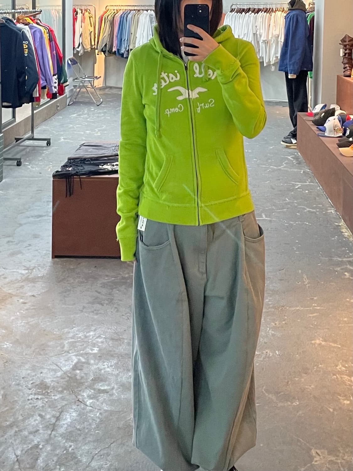 홀리스터 y2k 라이트그린 후드집업 H1155 상품이미지1