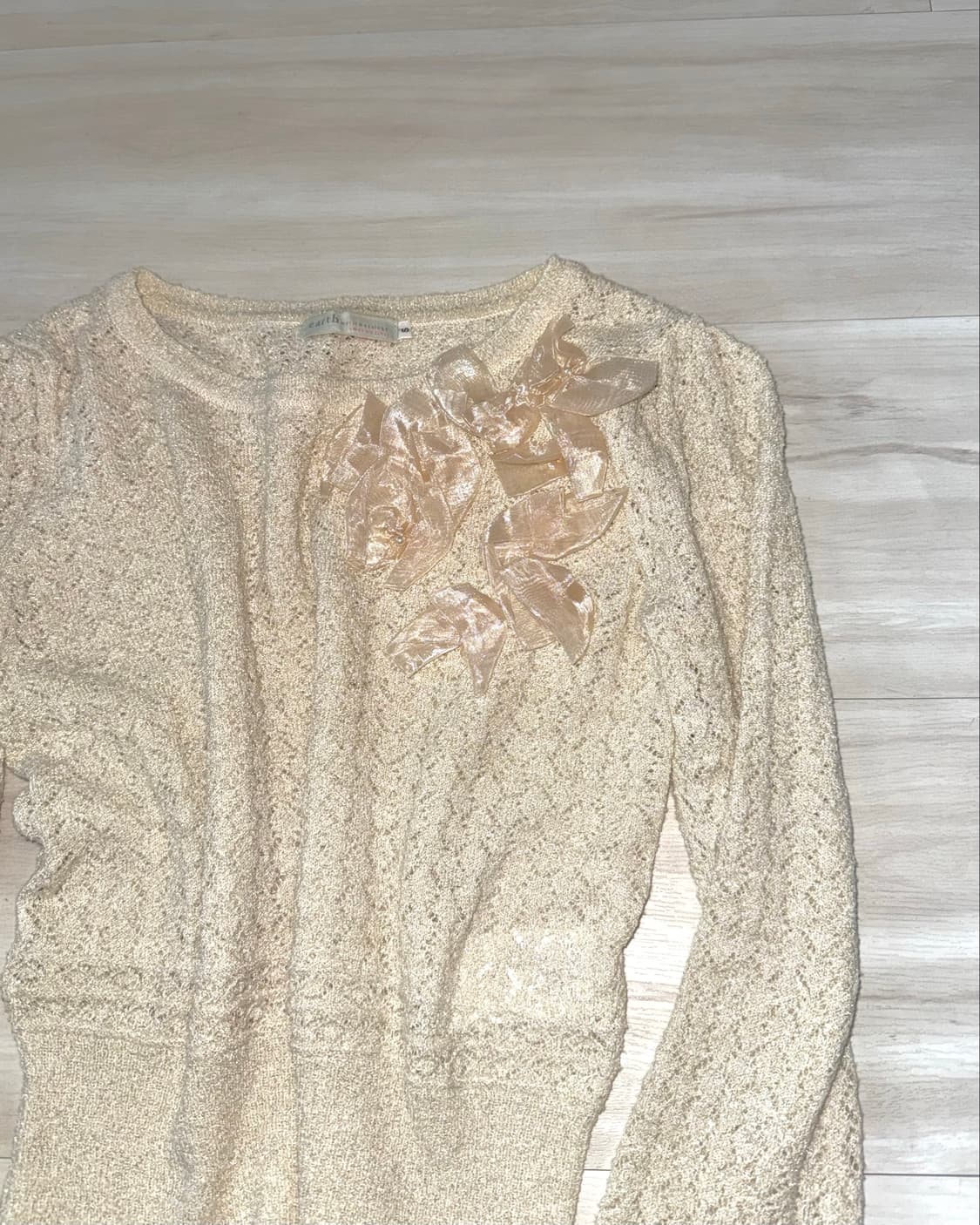 Ivory Lurex Floral Corsage Knit 상품이미지8