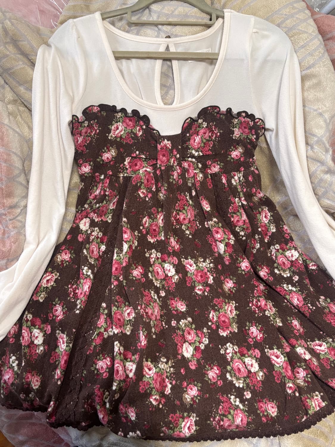 리즈리사 빈티지 히메갸루 초코딸기맛 로걀 프릴 레이스 미니원피스 상품이미지1