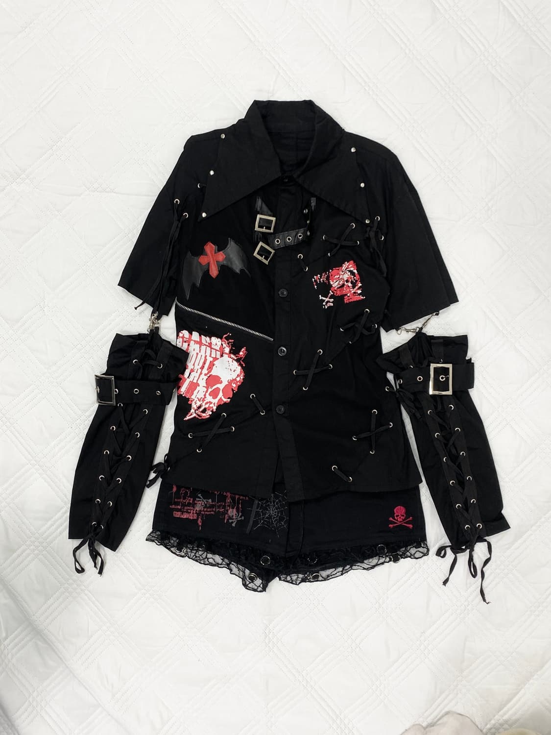 [DRUG HONEY] 드러그 허니 펑크 아일렛 트임 셔츠 상품이미지6