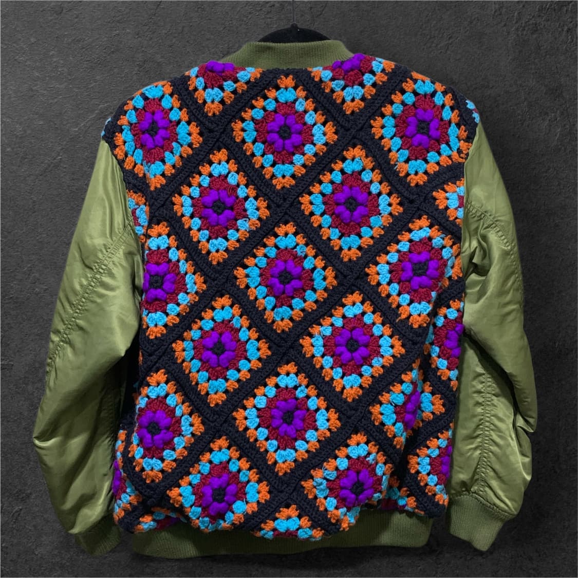 크로쉐 배색 블루종 항공점퍼 봄버 자켓 상품이미지1