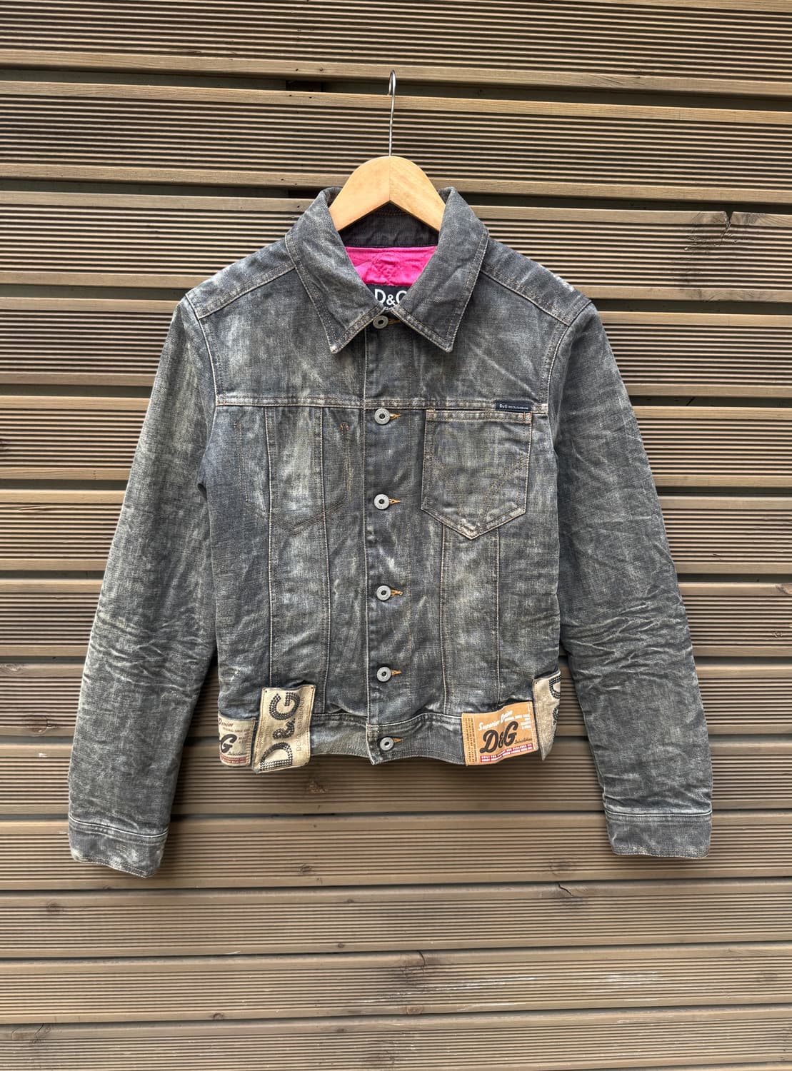 00s 돌체앤가바나 레더 패치 데님 자켓 y2k 상품이미지3