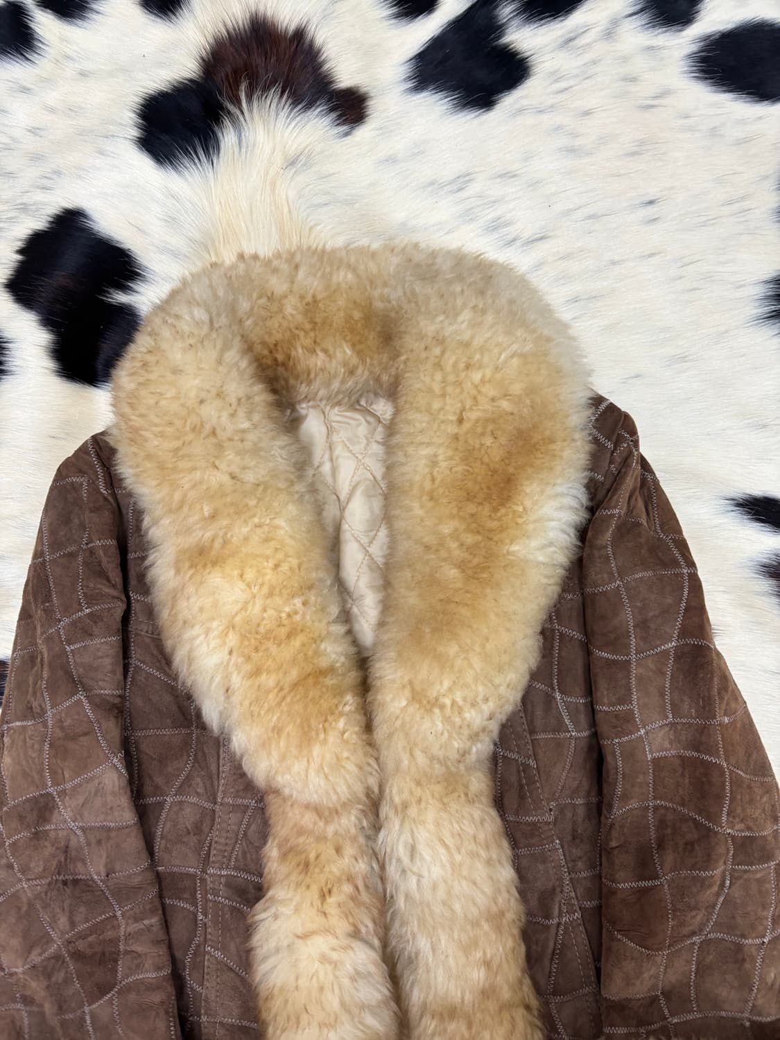 Y2K Round Fur Trimming Brown Jacket 상품이미지5