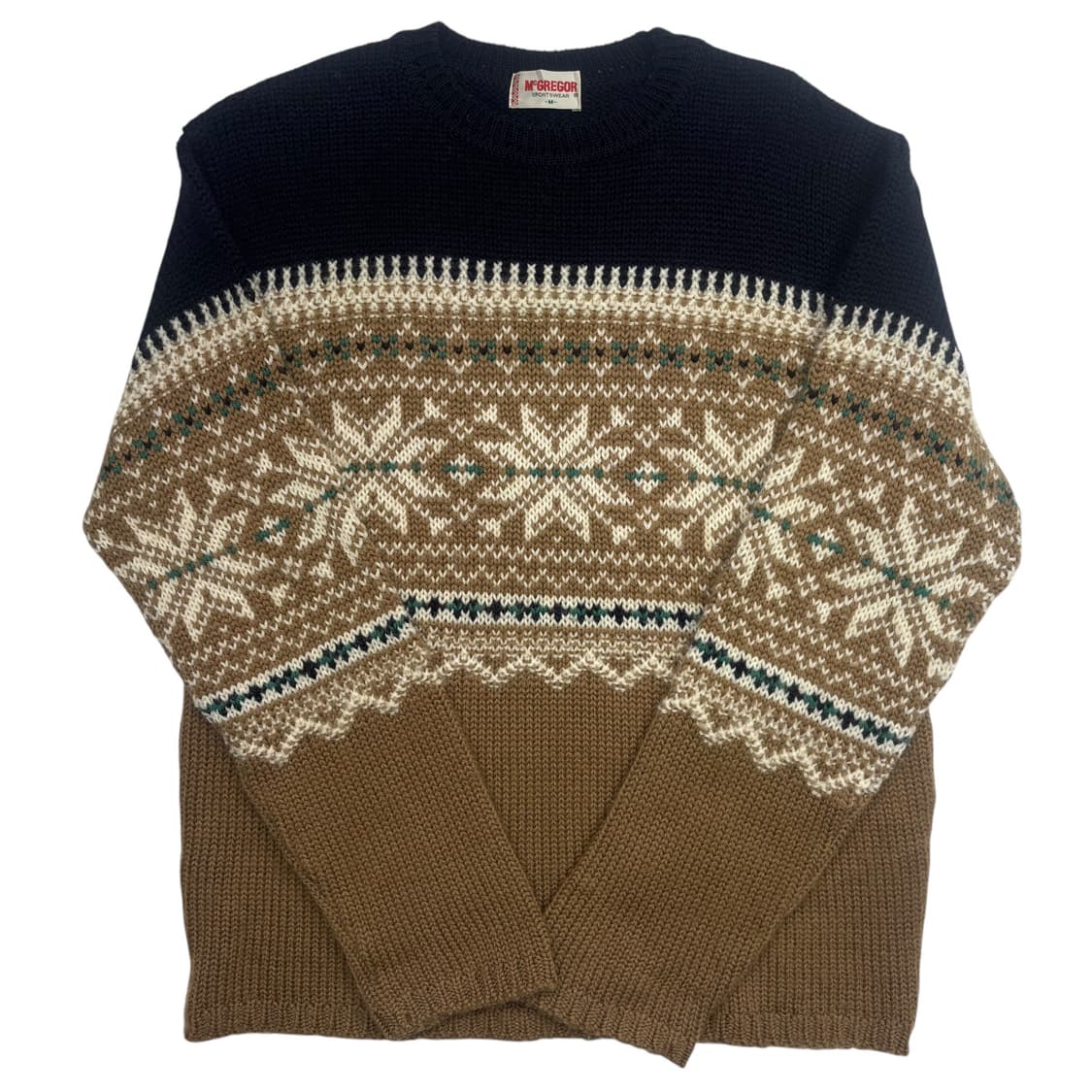 맥그리거 빈티지 노르딕 패턴 울 니트 스웨터 M 상품이미지1