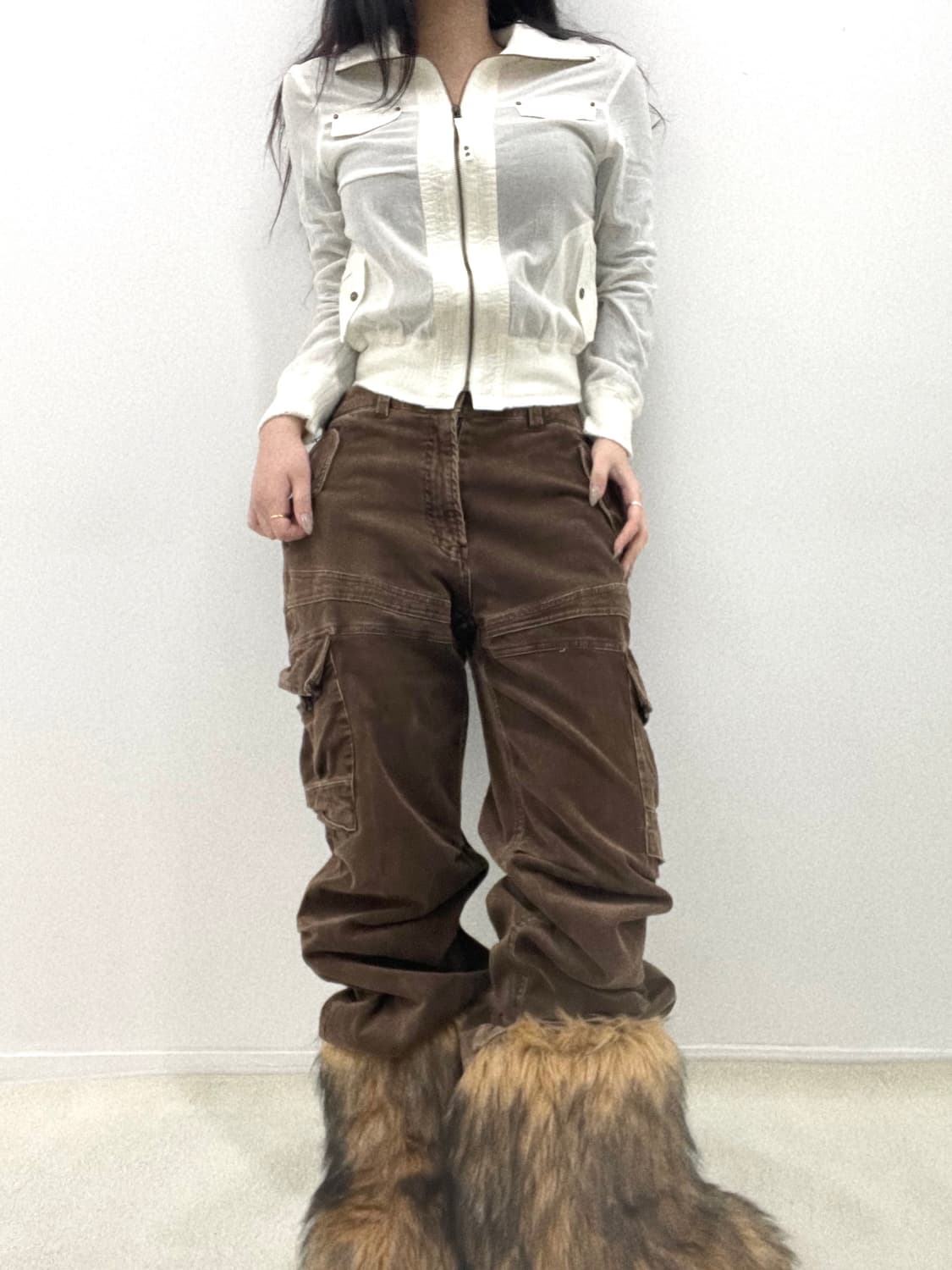 y2k white semi see-through jacket 상품이미지2