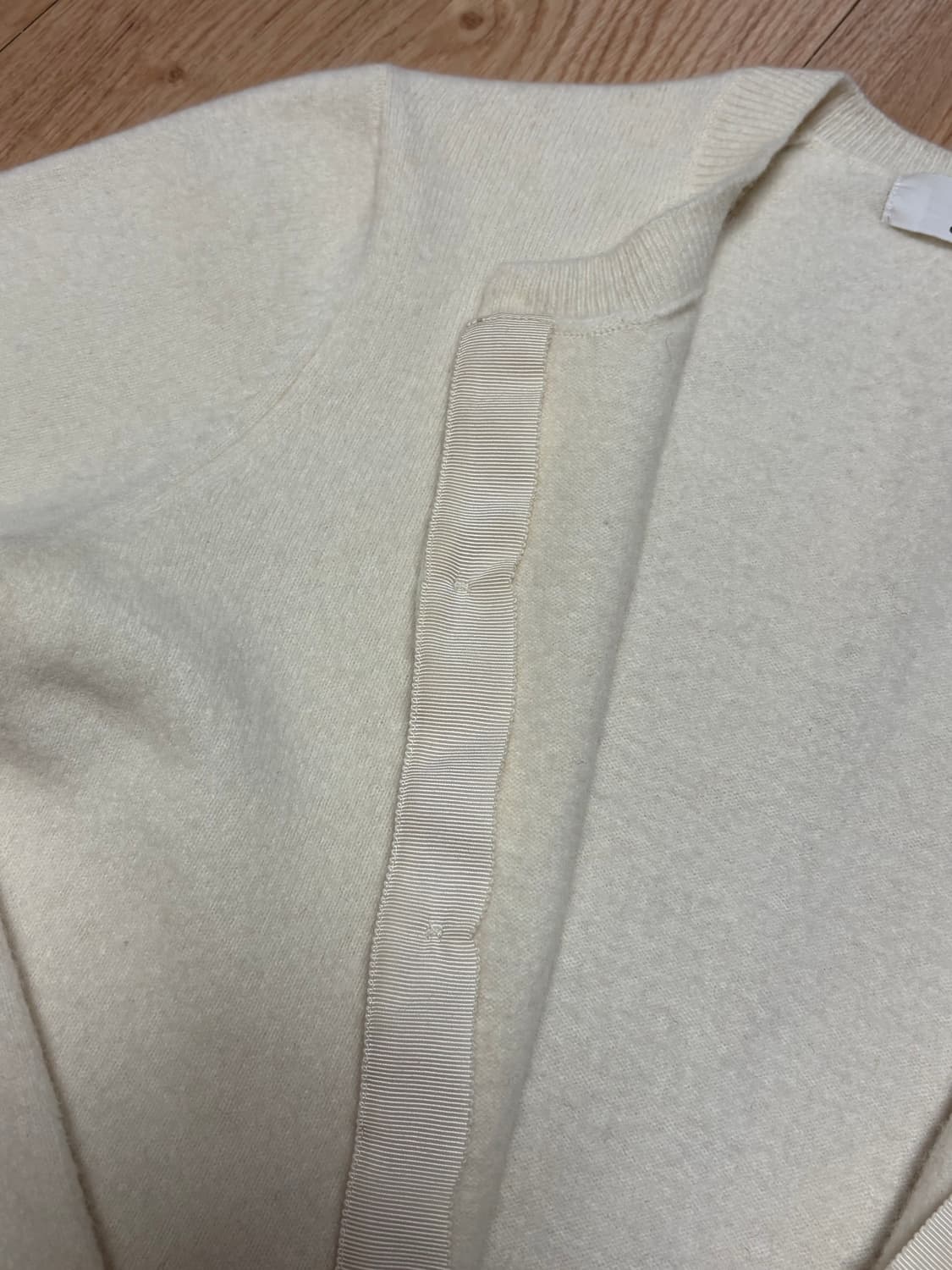 (수수료X)<정품> 꼼데가르송 화이트 와펜 가디건 아이보리 크림 상품이미지7