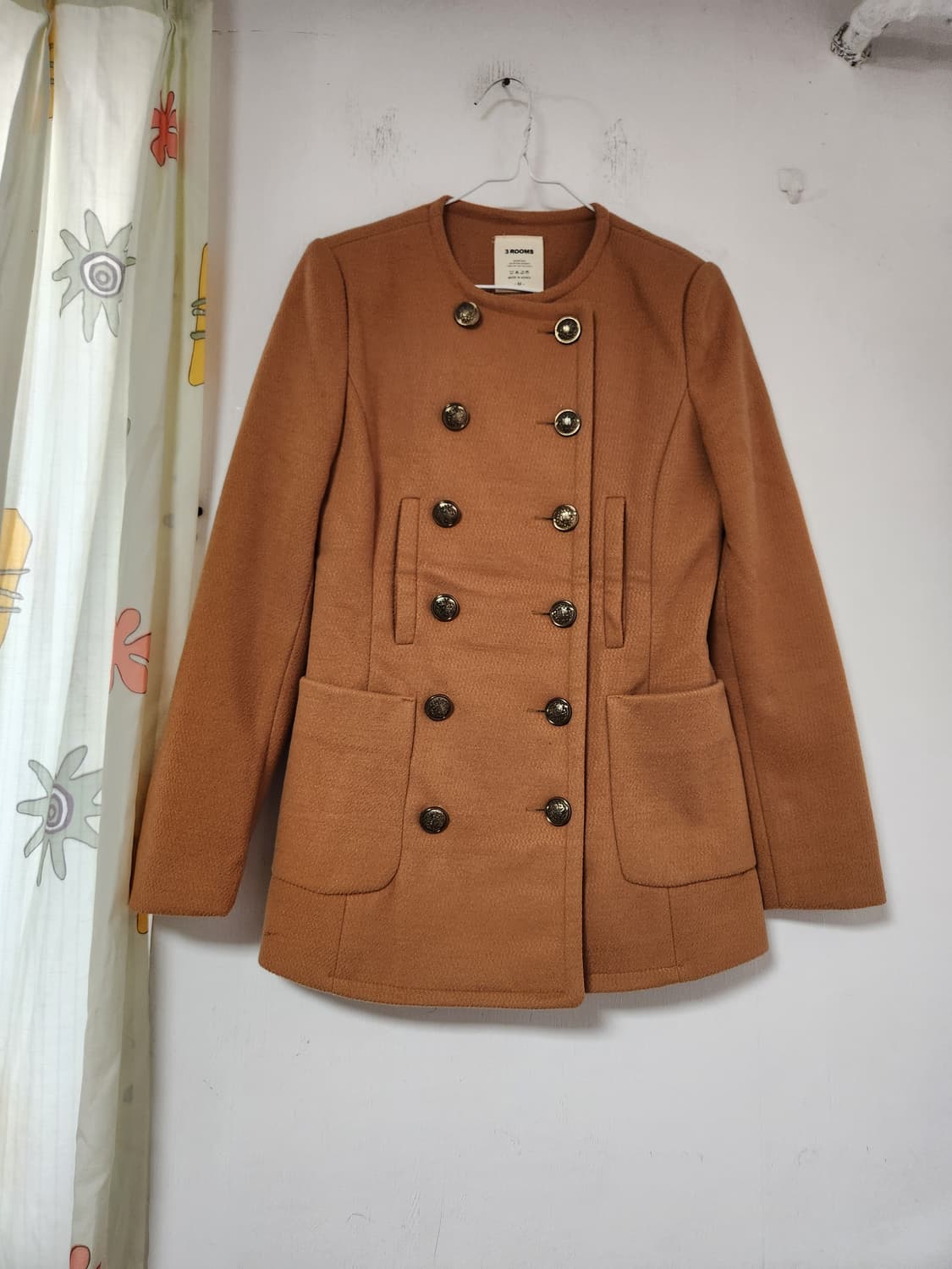 3 ROOMS 더블버튼 브라운 모직자켓 숏코트M 상품이미지1