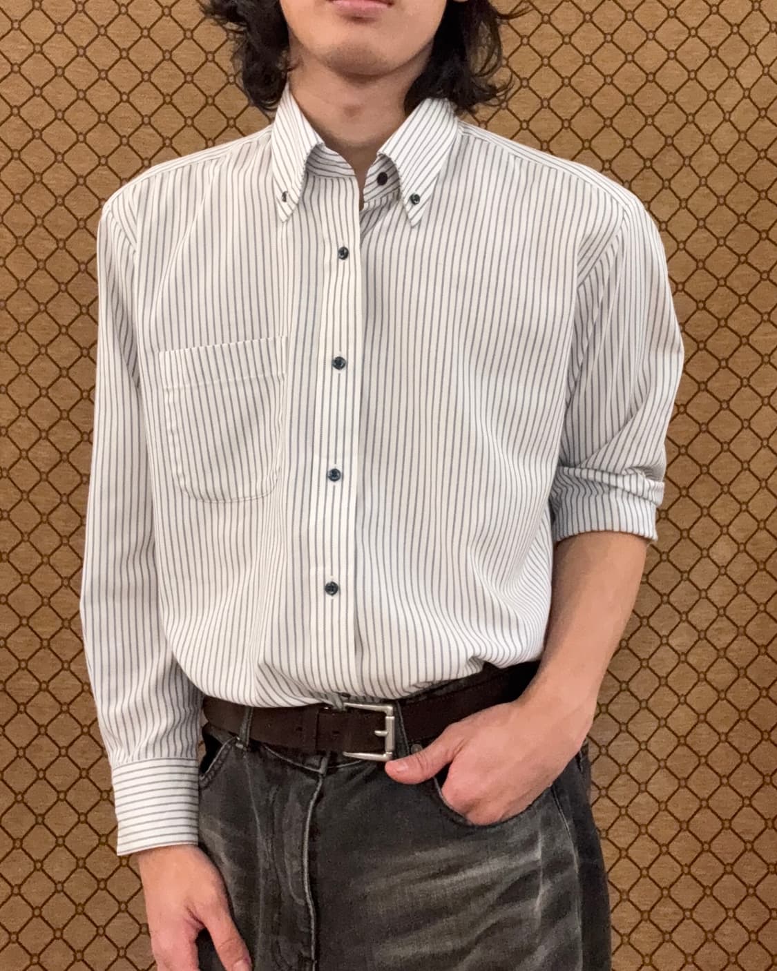 블랙버튼 스트라이프 셔츠 상품이미지4