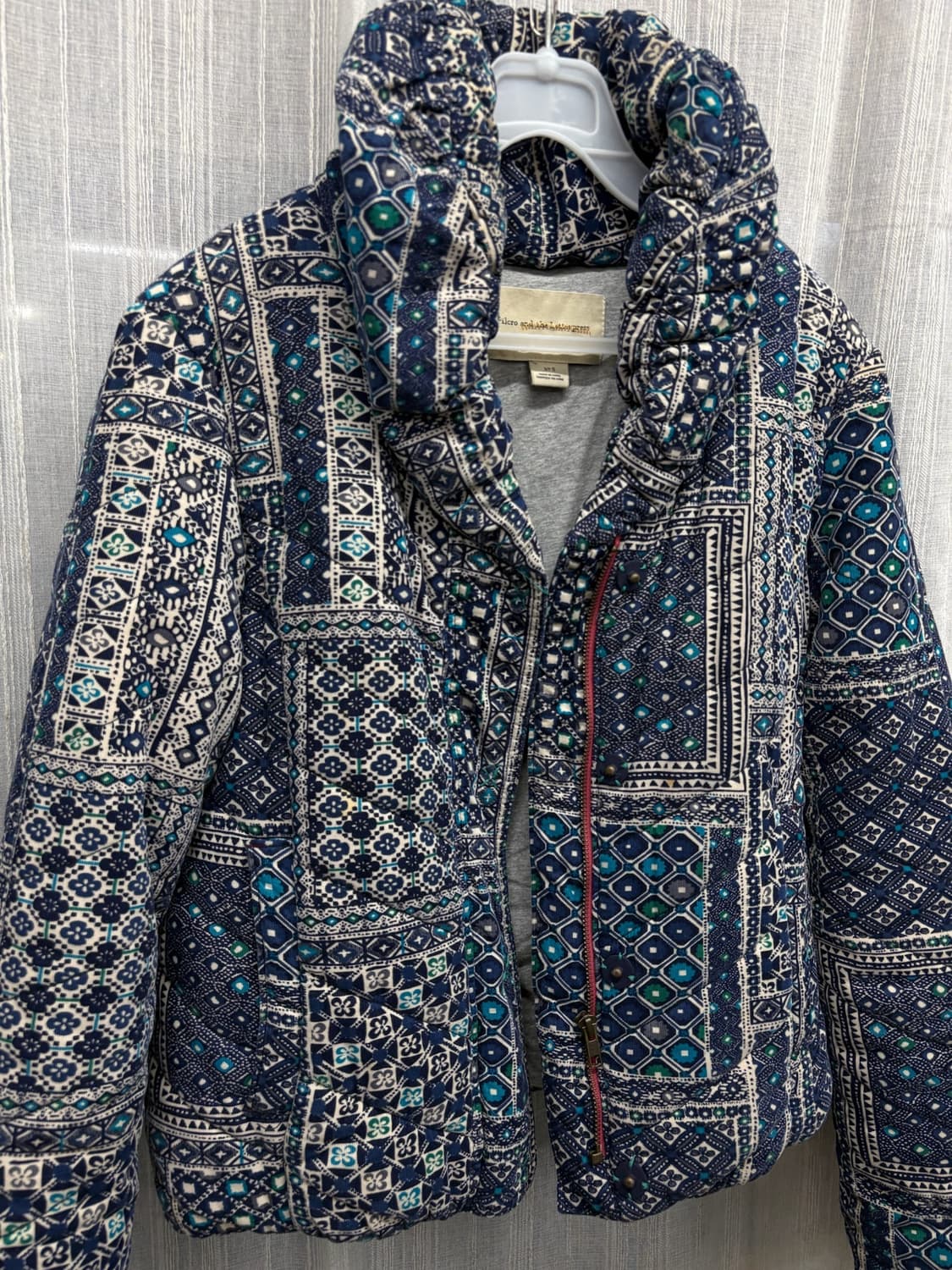 Anthropologie 블루 패치워크 패딩 상품이미지5