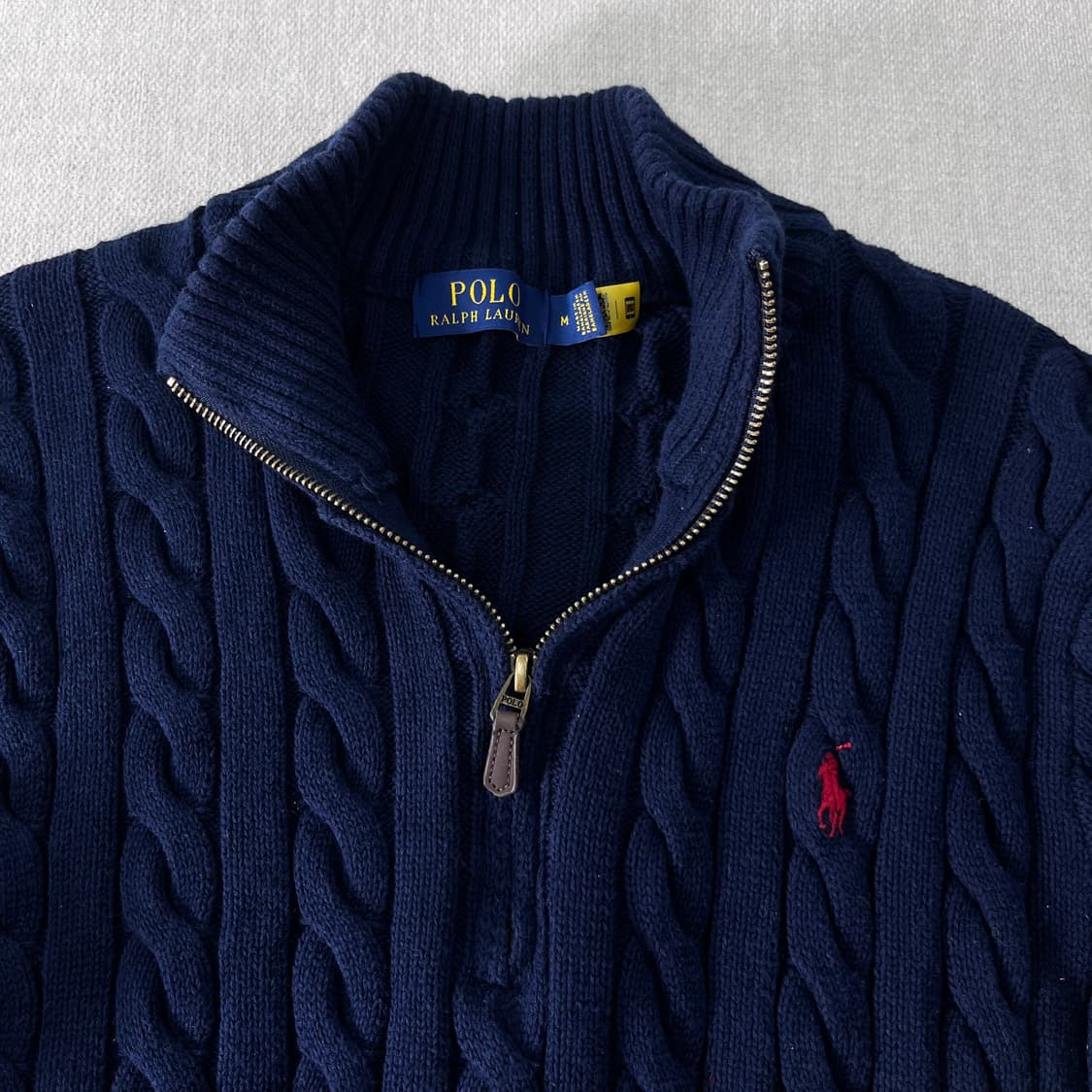 95 폴로랄프로렌 신형라벨 반집업 꽈배기 니트 상품이미지2