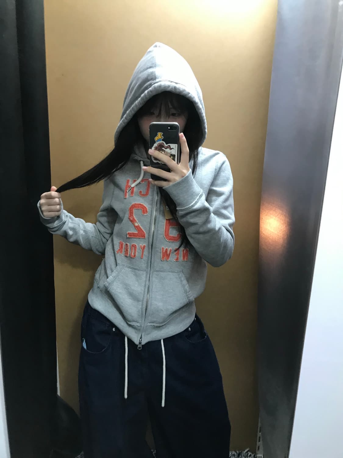 아베크롬비 그레이+오렌지 후드집업 상품이미지3