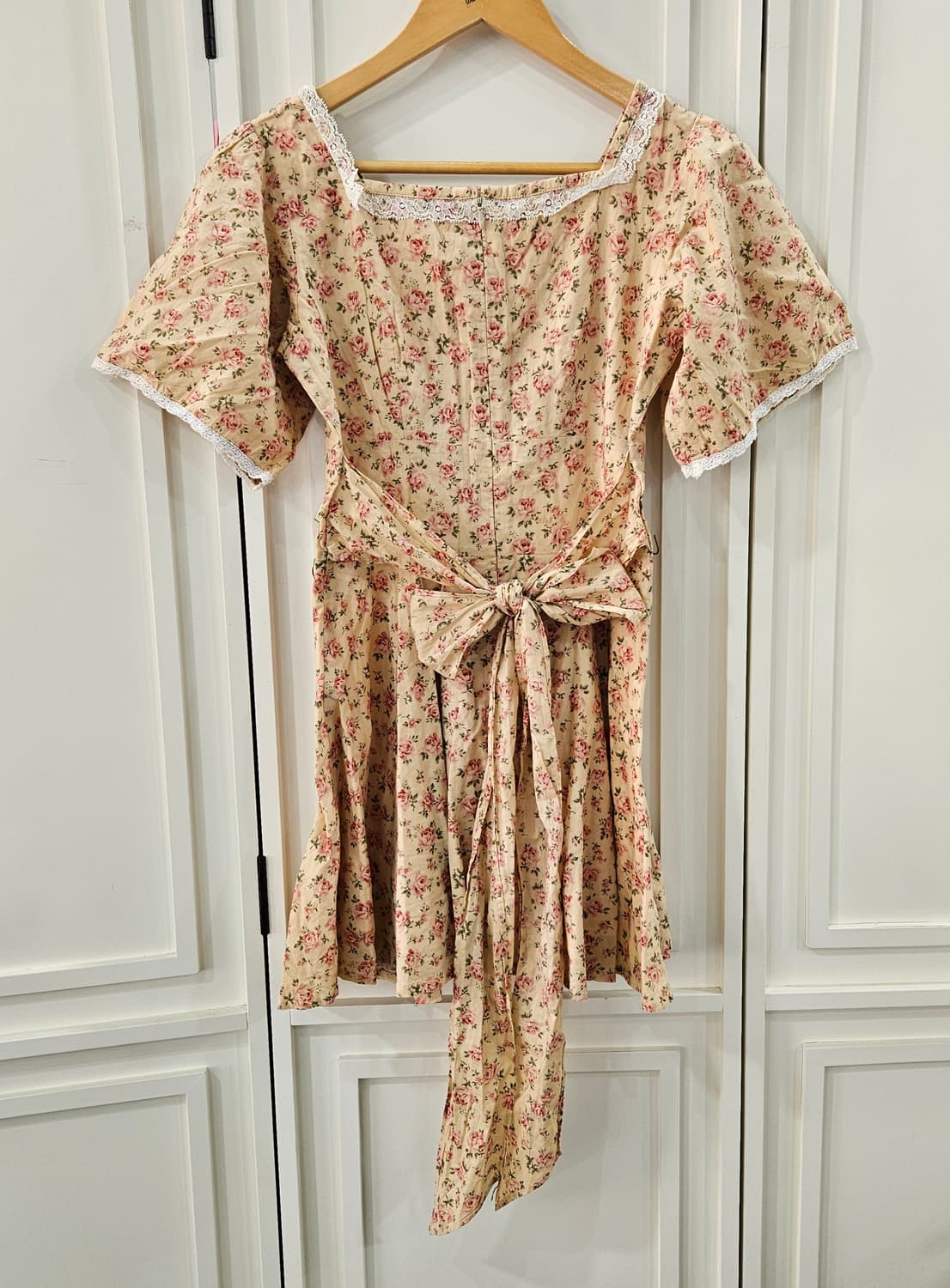 로즈 플라워 레이스 스퀘어넥 원피스 상품이미지5