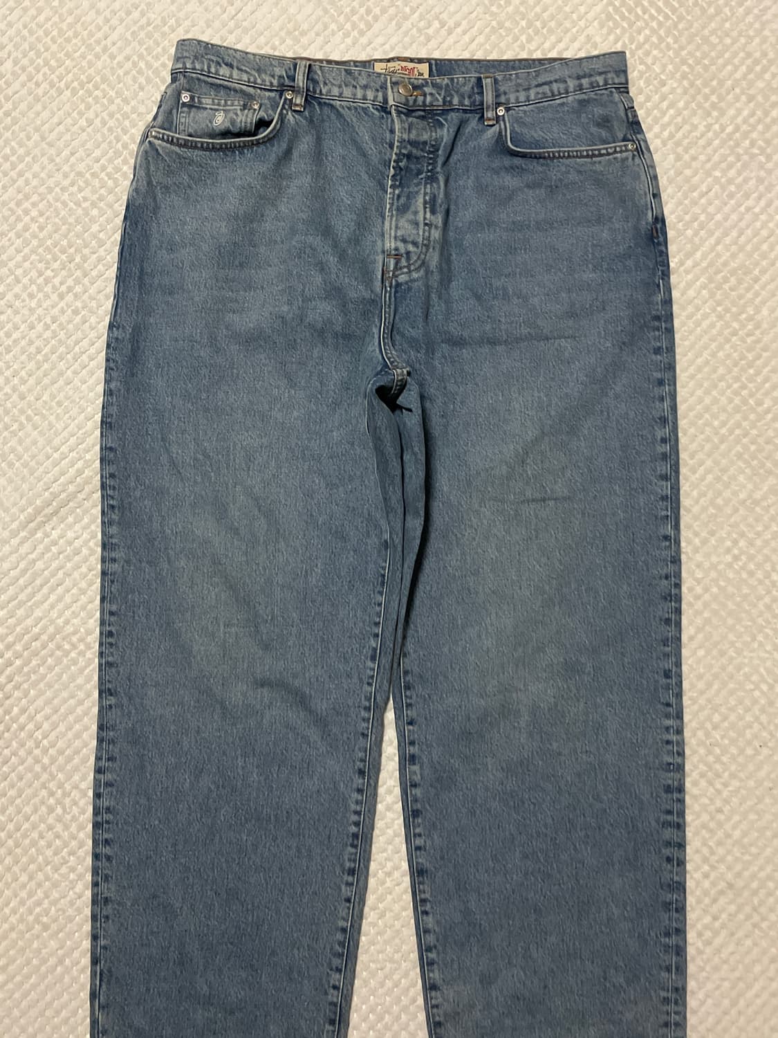 STUSSY 스투시 빅올진 루즈핏 워시드 블루 데님 팬츠 상품이미지3