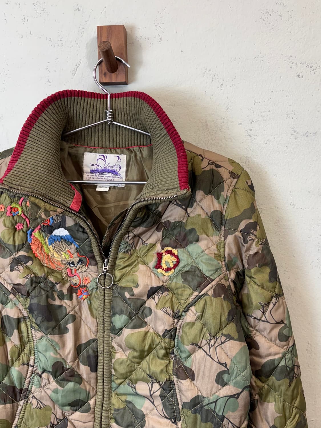 디젤 빈티지 카모플라쥬 오리엔탈 자수 집업 자켓 상품이미지3