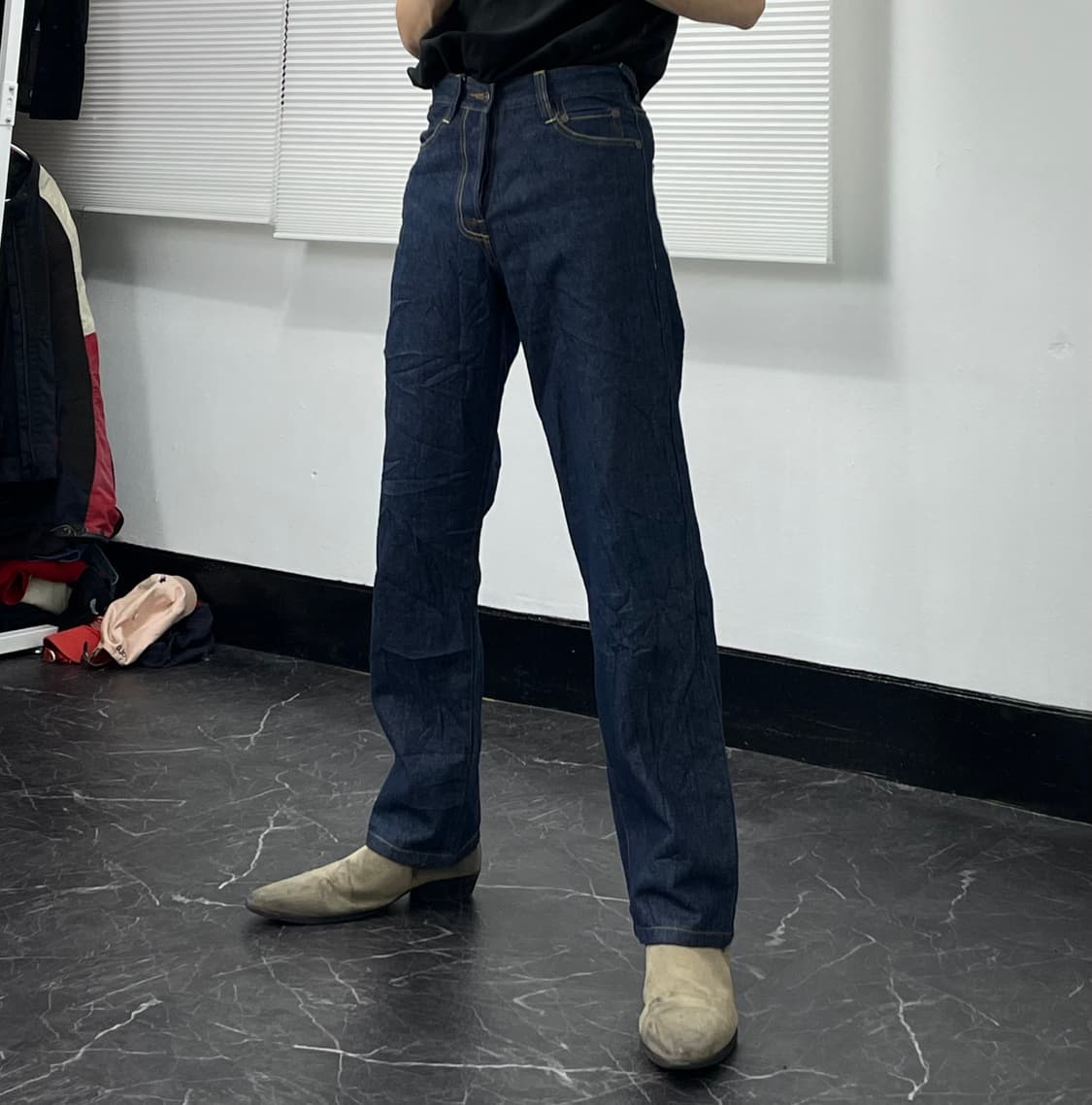 28in 에비수 재팬 비대칭 하이웨스트 와이드 데님 상품이미지2