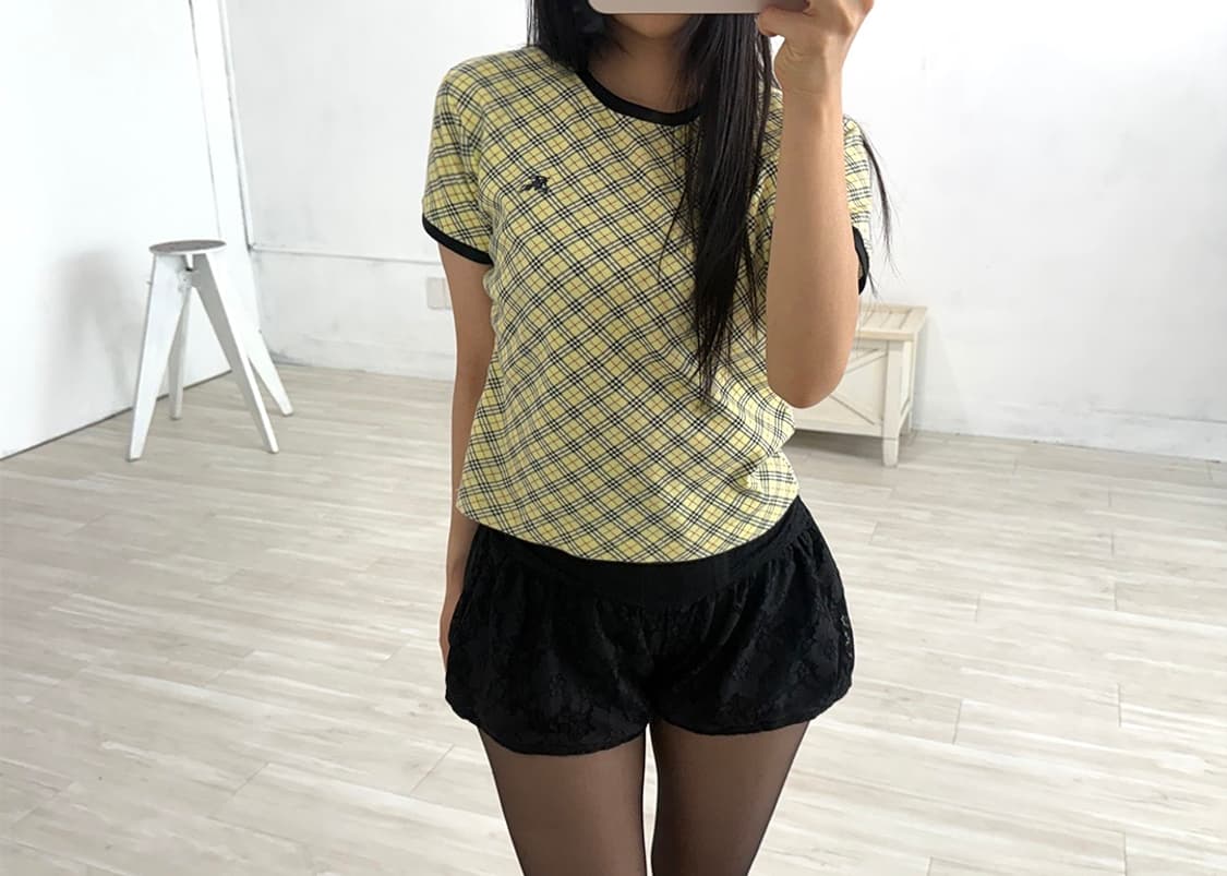 Burberry Lemon Check Ringer Half Top  상품이미지2