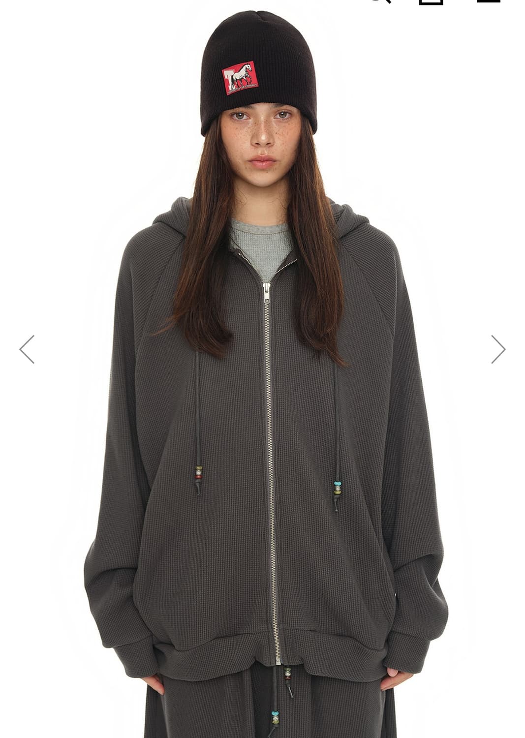 투머치택스 와플집업 차콜  상품이미지1