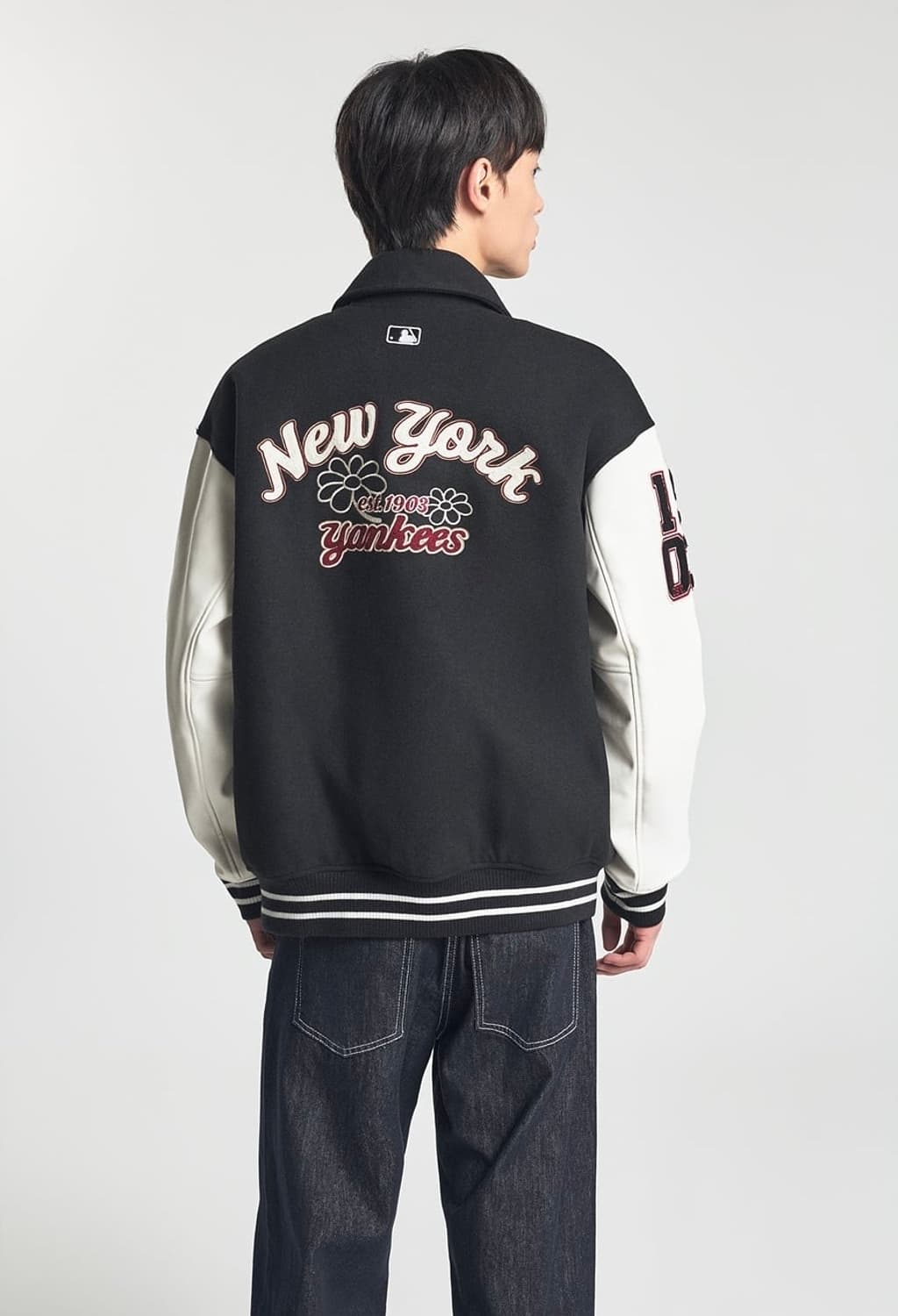 MLB 엠엘비 코리아 울 팝 카라 바시티 자켓 NY 블랙 XL 상품이미지3