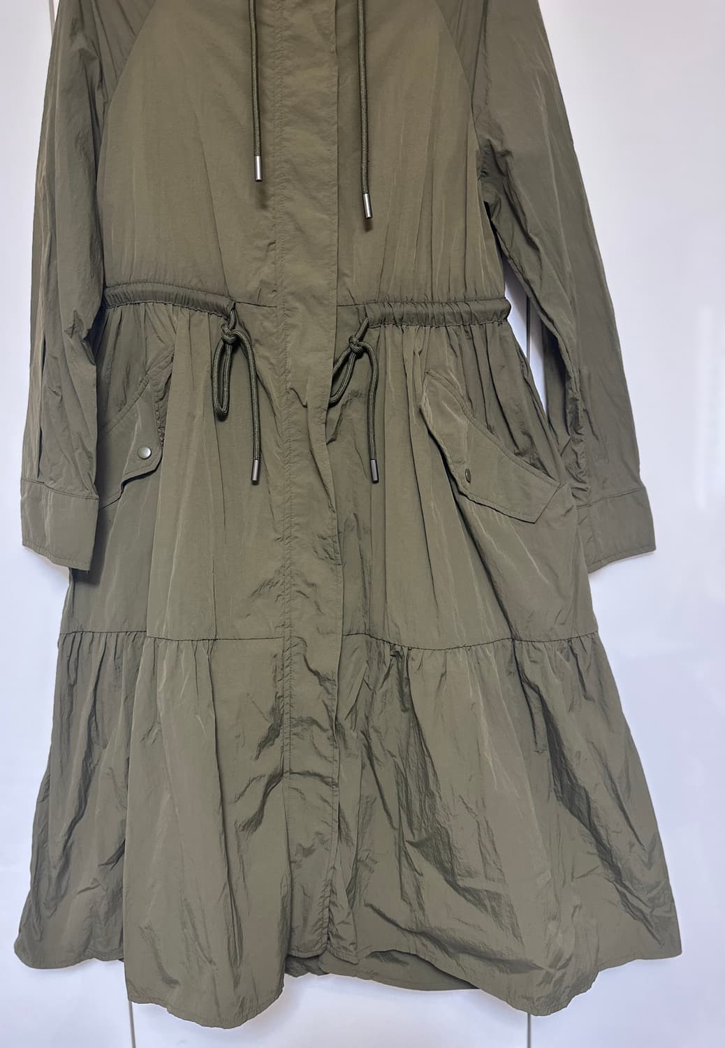 GEORGES RECH 후드 원피스핏야상 롱 코트 카키  상품이미지3