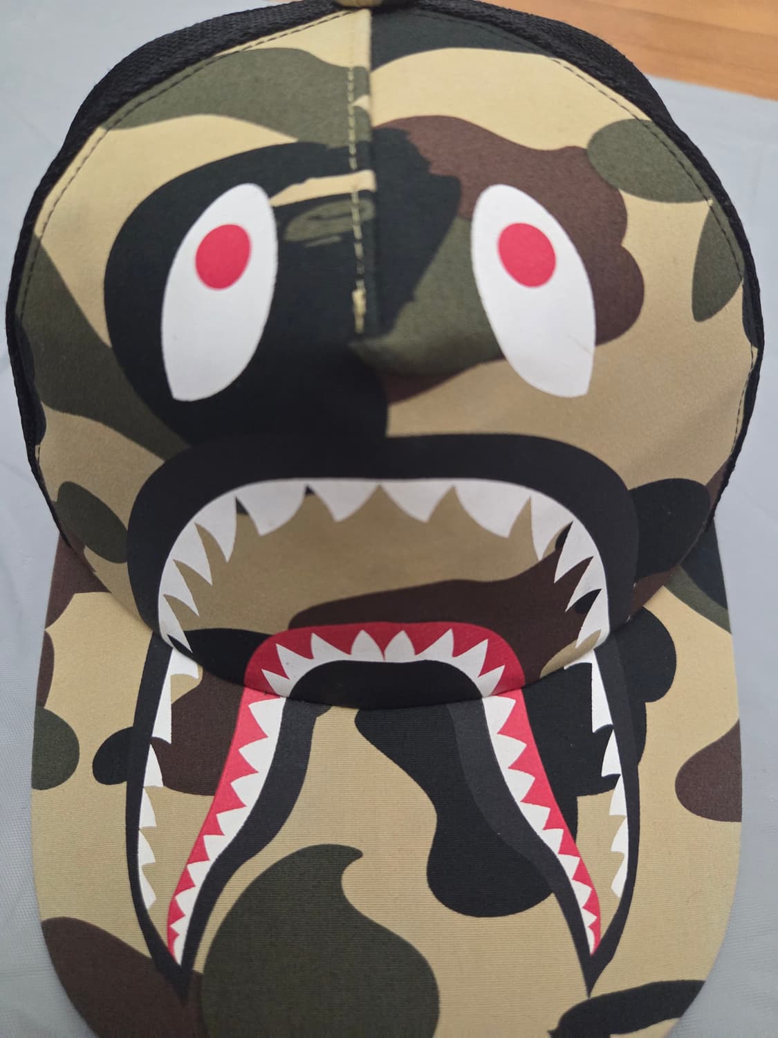 베이프 샤크 메쉬 볼캡 황계 스냅백 상품이미지5