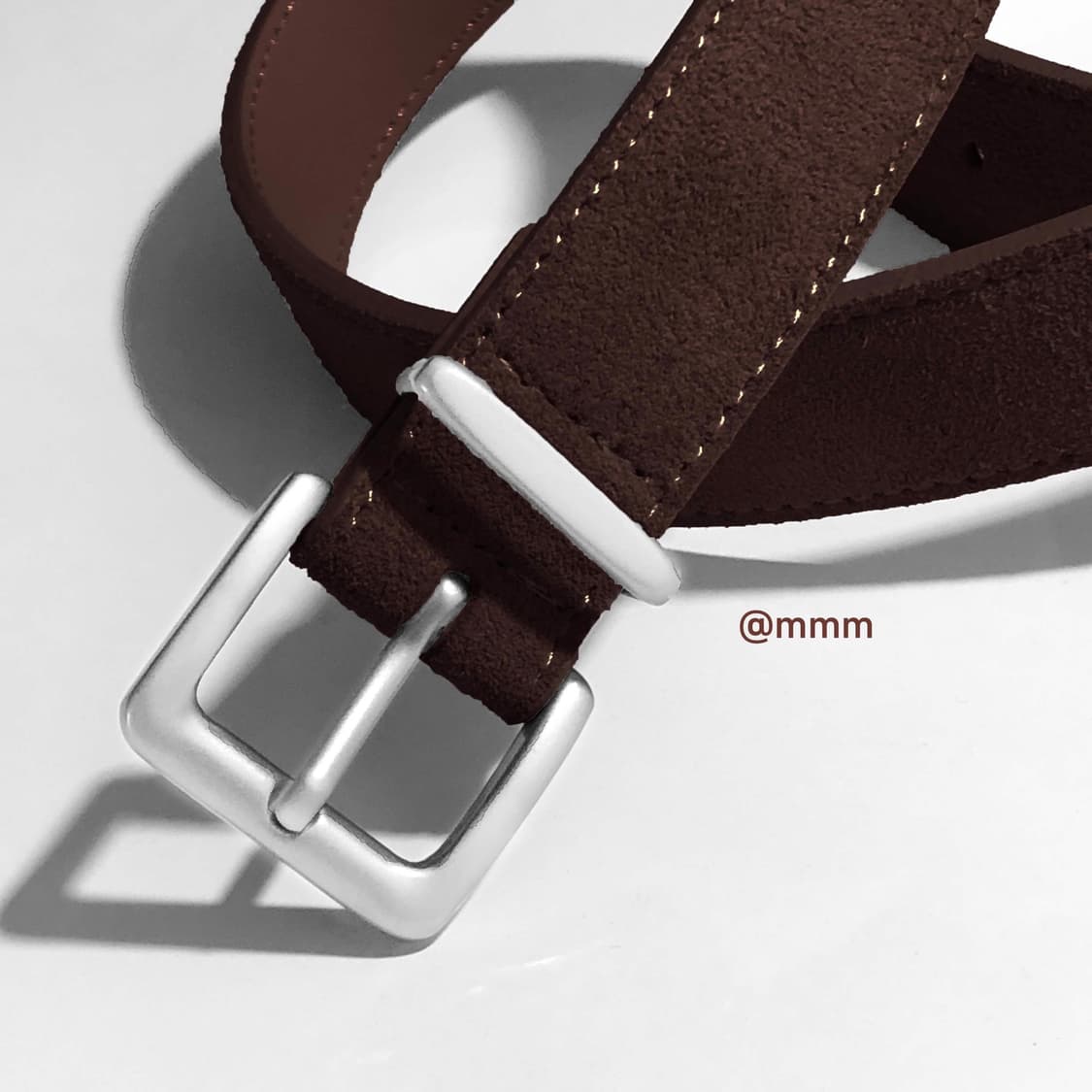 [Unisex] 실버링 스웨이드 가죽 벨트 베이지 상품이미지5
