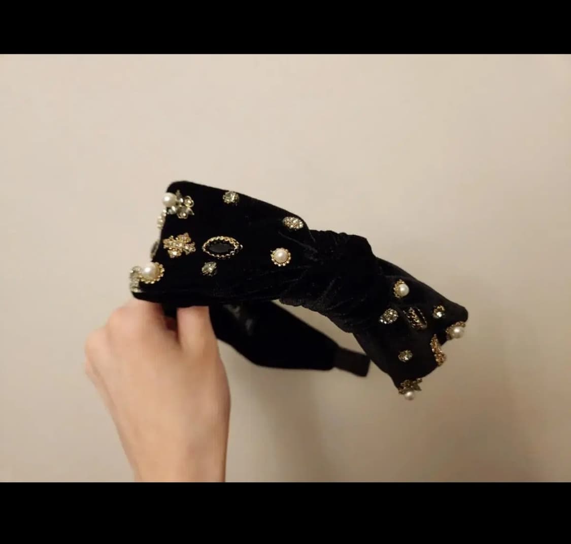 (프레피룩 긱시크 제니깔) Lude 정품 크리스탈 머리띠 상품이미지4