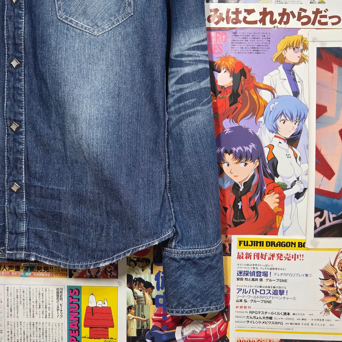 JPN 잭 로즈 데미지 워싱 웨스턴 데님 셔츠 상품이미지3