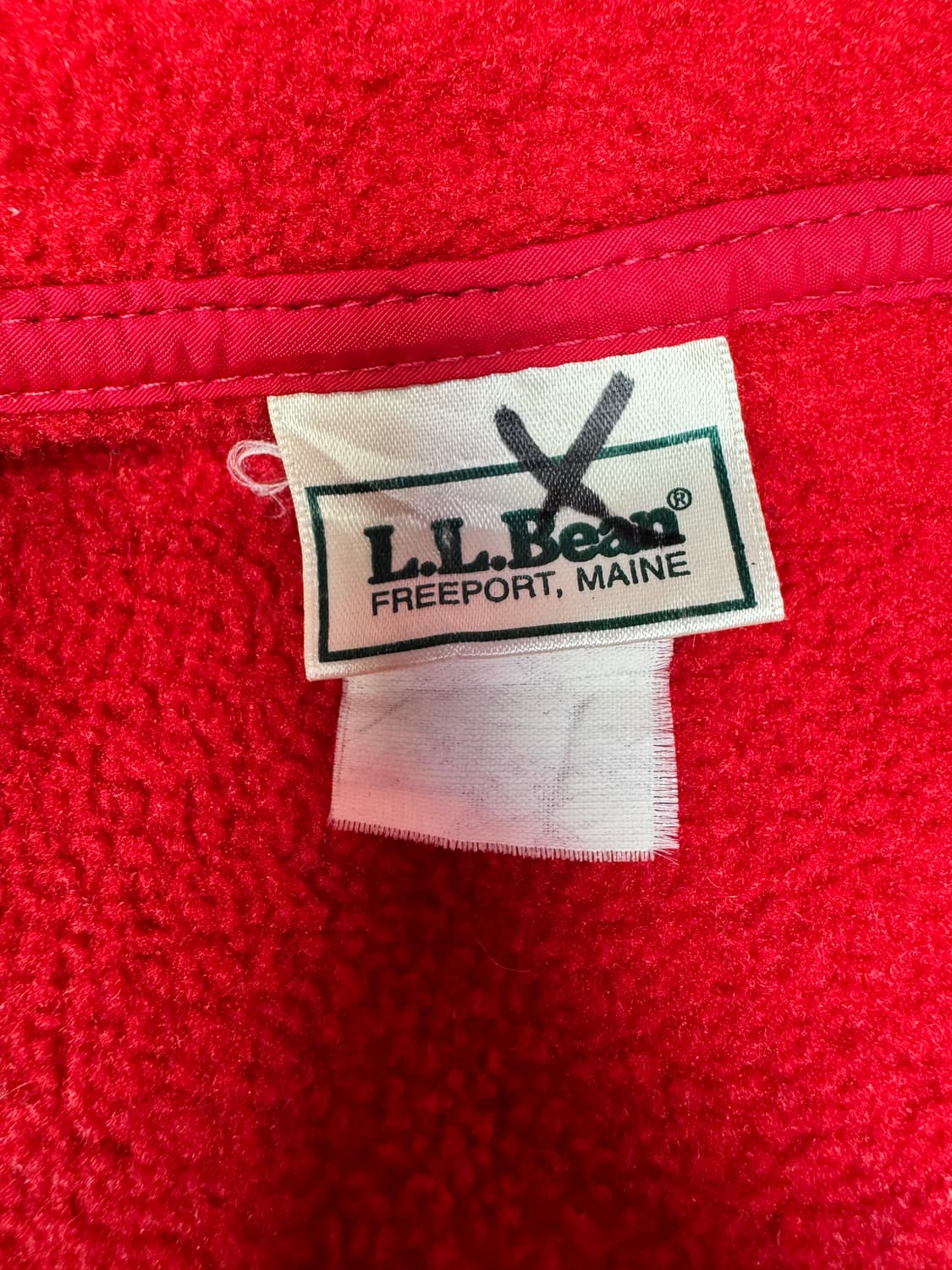 빈티지 90s 엘엘빈 LLbean 스냅 플리스 레드 XL 상품이미지4