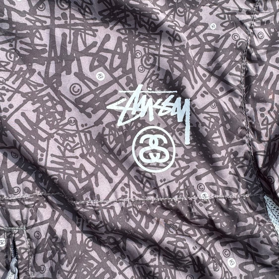 [M-L] Stussy 어센틱 로고 풀 프린팅 바람막이 자켓 상품이미지7