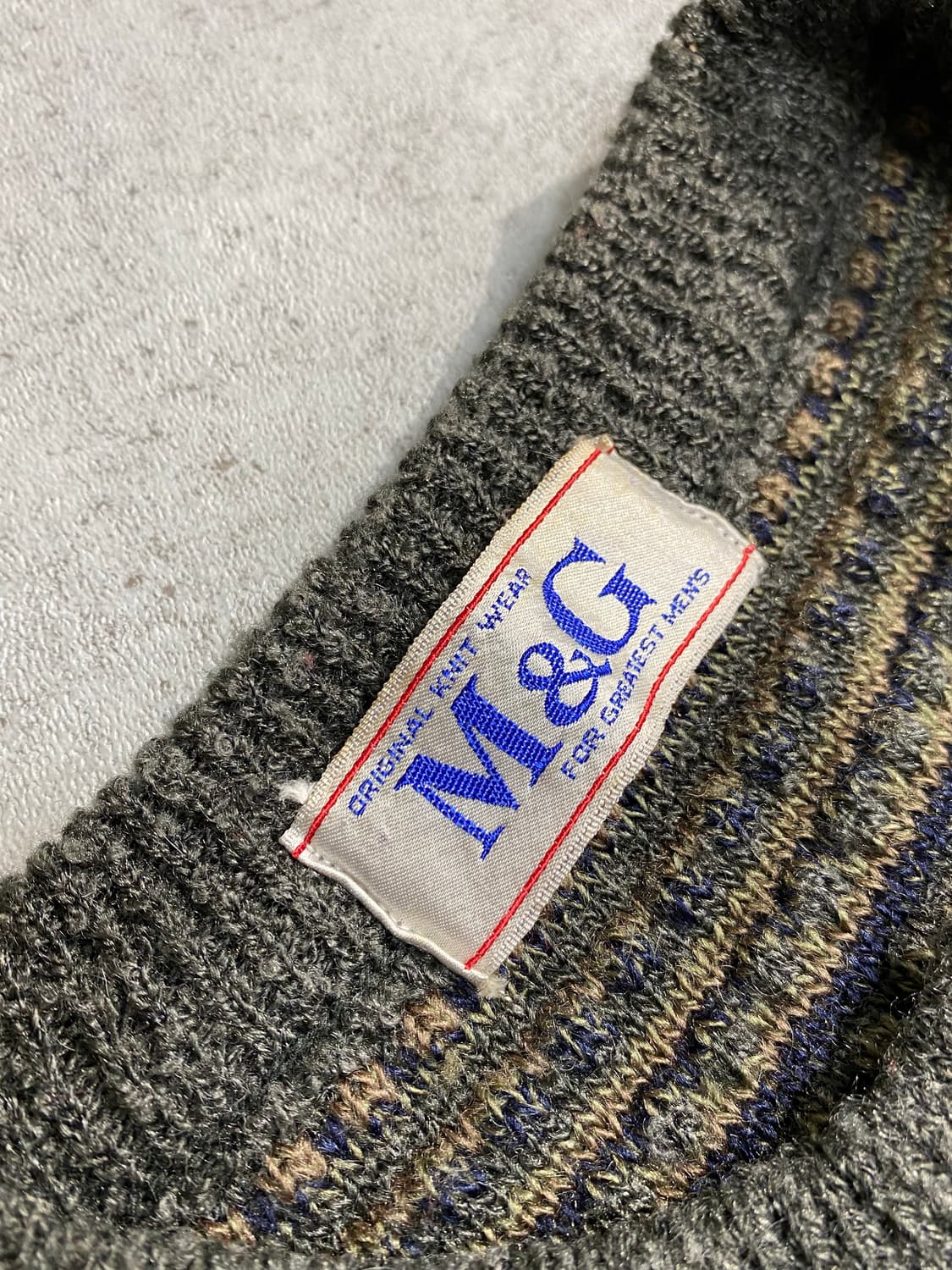 [M] 90s M&G 재팬 메이드 에스닉 헨리넥 울 니트 상품이미지7