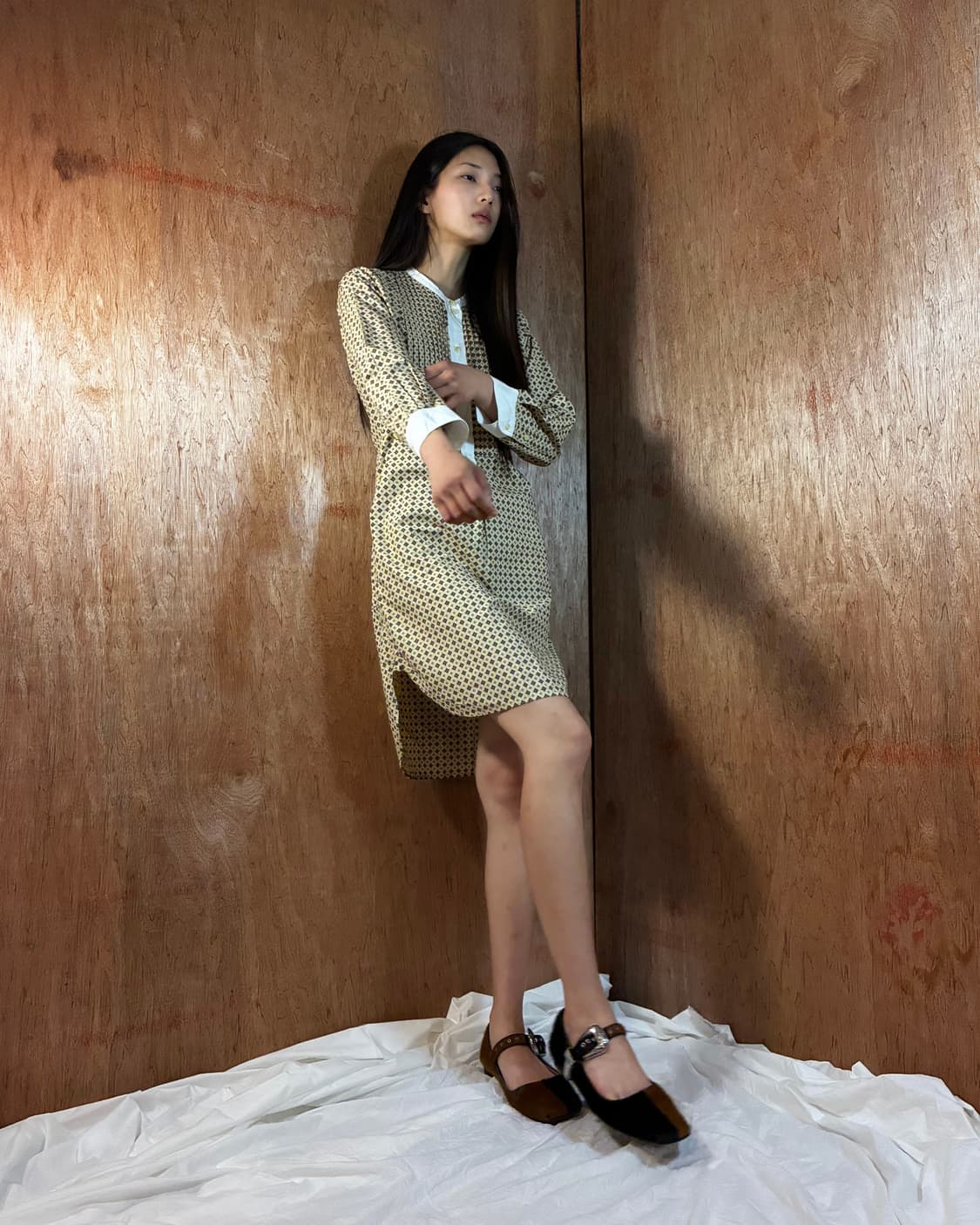 이자벨 마랑 에뚜왈 다이아몬드 프린트 셔츠 원피스 상품이미지2