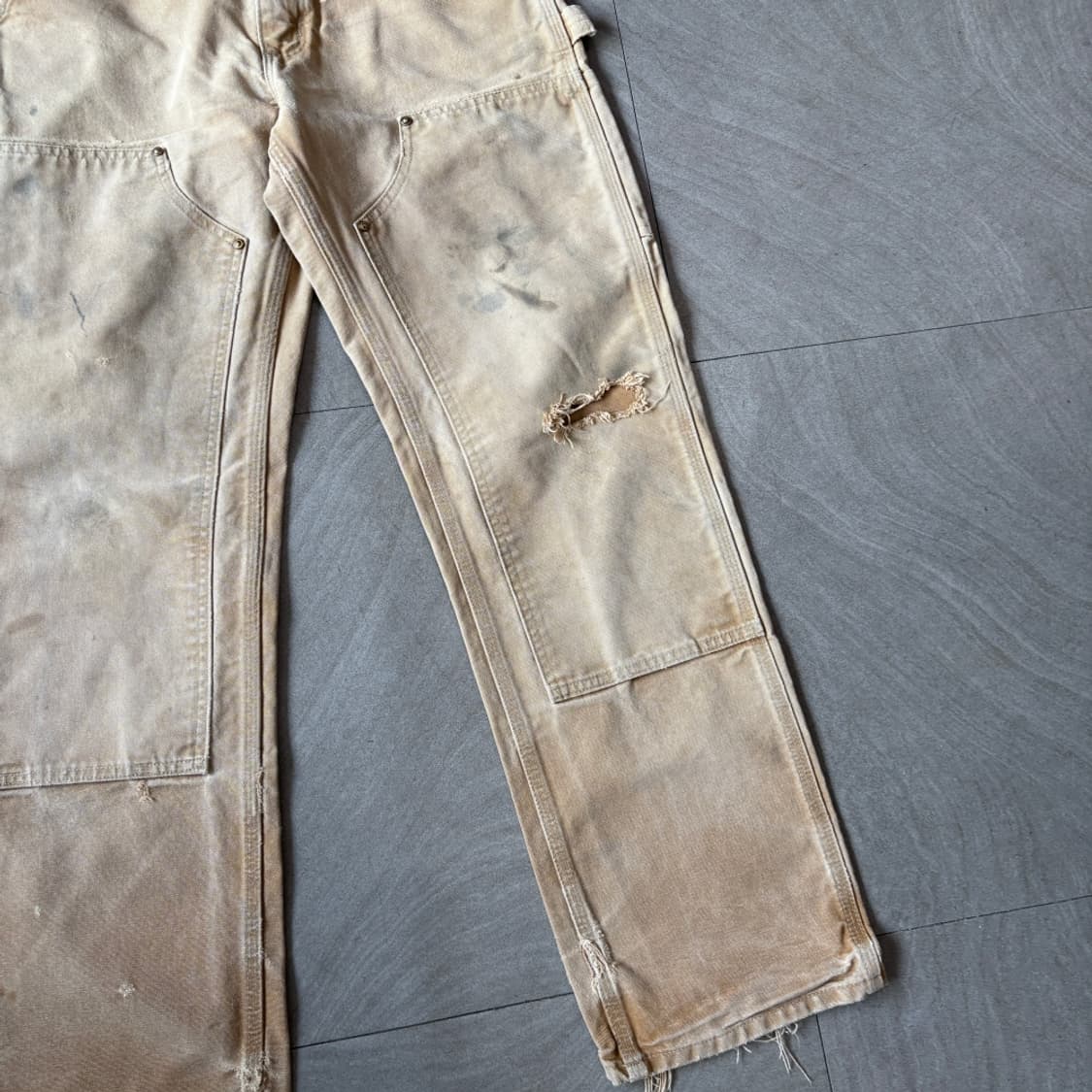 칼하트 미국 생산 브라운 더블니 팬츠 바지 카펜터 상품이미지4